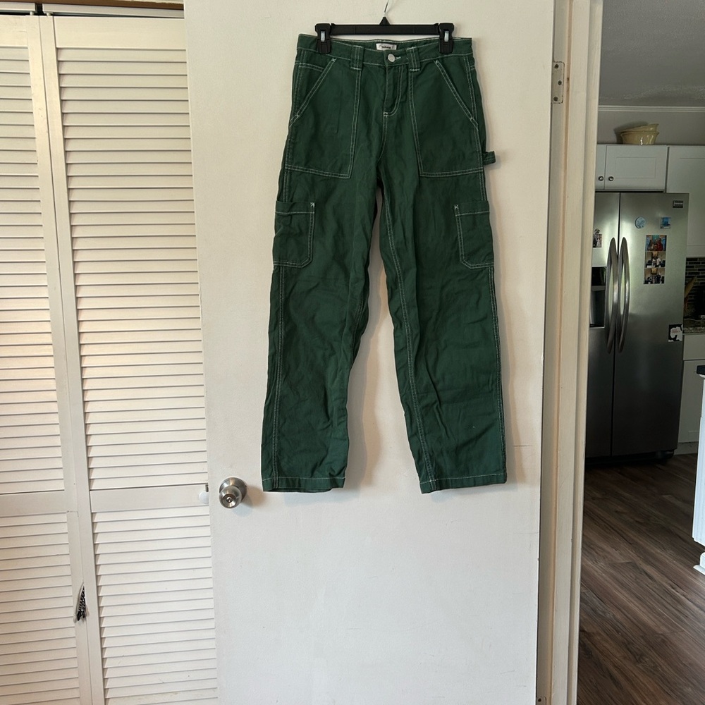 Garage‎ Dani Carpenter Pants Forest Green Cotton Cargo juniors sz 3 relaxed fit - Picture 6 of 12